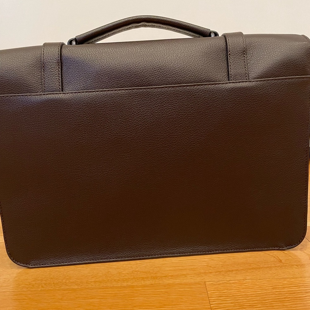 Ted Baker brown leather messenger bag - Picture 4 of 8